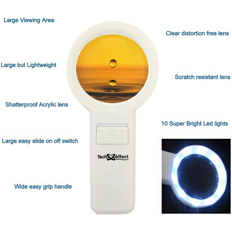 Hand Held Magnifying Glasses with Light - Strong Magnifier with