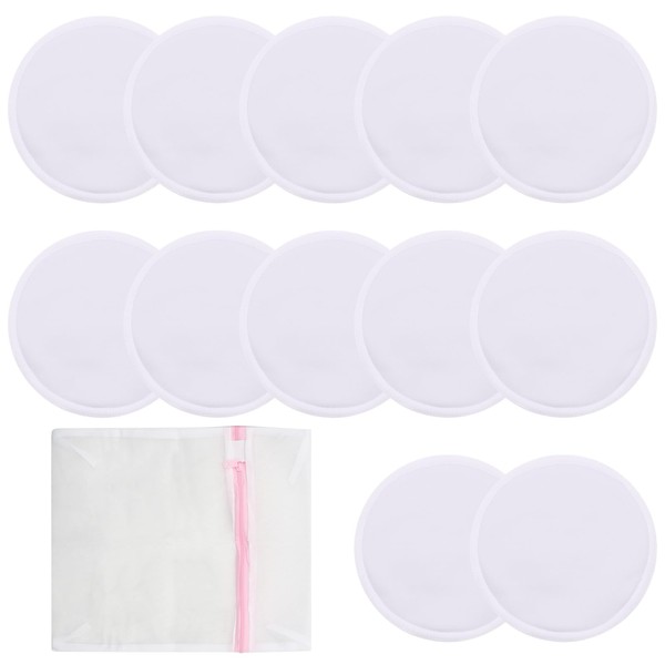 Scettar 12 PCS Breast Pads with Laundry Bag, Organic Bamboo