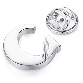 HONEY BEAR 1 Piece Letter Brooch Pins A to Z, Stainless Steel for Men/Women, Suit Shirt, Business Wedding Gift, Silver, Multi-Way, Copper