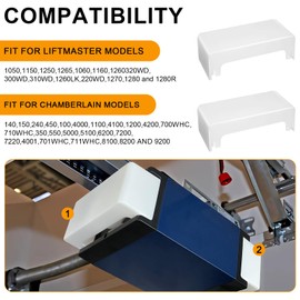 Garage Opener Replacement Lens Cover Part #108D34 - Compatible with Various Chamberlain Craftsman LiftMaster Garage Door Openers, Garage Opener Replacement Parts, 2 Pack