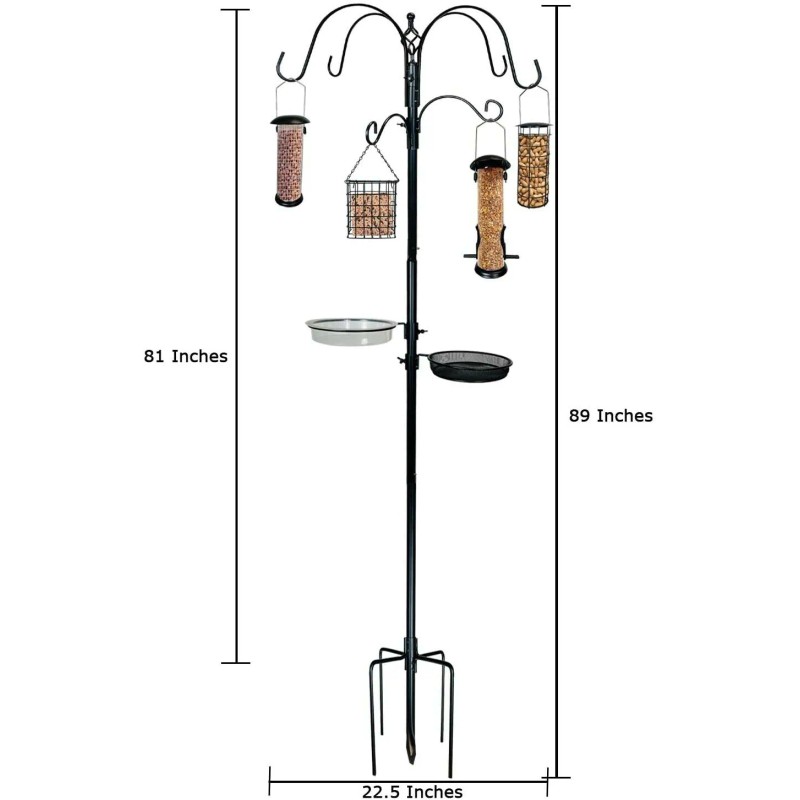 Ashman Online 91" 4 Hook Deluxe Premium Bird Feeding Station