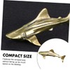 iplusmile Brass Shark Figurine Creative Desktop Decor Exquisite Shark Shaped