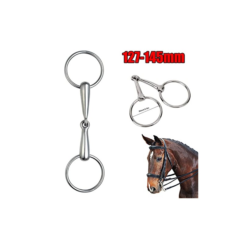 TopHomer Stainless Steel Hollow Snaffle Bit Horse Ring, Loose Horse
