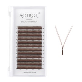 ACTROL YY Eyelashes Extension Lashes Brown C Curl 0.07mm 9mm Mixed Y Lash Volume Extension Easy Fans Y Shaped Premade Soft Eyelashes Supply