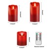 HEIOKEY 3 Pack Red Flickering Flameless Candle Set, Battery Operated
