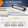 Nilight 4PCS 6LED Blue White Emergency Strobe lights 12V 24V