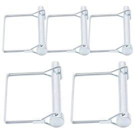 Ruidee 5 Pcs Shaft Locking Pin 10x80mm Wire Lock Pin Safety Coupler Pin Carbon Steel Square Retainer Wire Clip Hitch PTO Pin Trailers Pin for Farm Garden (FSX/10x80mm)