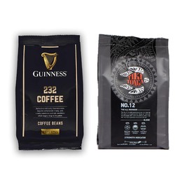 Guinness Coffee '232' Brew & Tiki Tonga #12 "All Rounder" - Roasted Coffee Beans 227g - Roasted in The United Kingdom - The Ultimate Coffee Taster Pack (2 items)