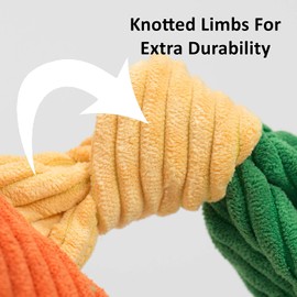 HuggleHounds Knotties Dog Toys for Large Dogs - Plush Dog Toy - Squeaky Interactive Puppy Toys - Soft Yet Tough, Durable Stuffed Pet Chew Toy for All Breeds| Large Angus Cow