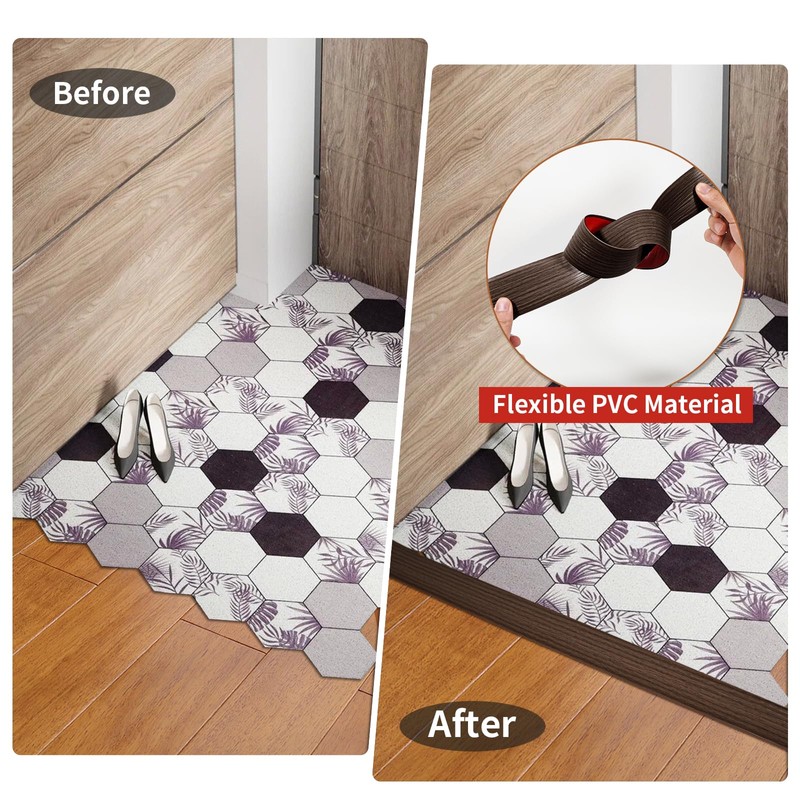 Vinyl Floor Transition Strip Self Adhesive 2 Inch Wide, Non-Slip