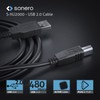 sonero® USB 2.0 Kabel, aktives Verbindungskabel mit Signalverstärker, Druckerkabel, USB-A