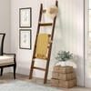 TEAKMAMA 6-Tier Blanket Ladder with Hooks, 5.4 Ft Wall Leaning