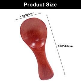 Coufce 2 pcs Mini Wooden Spoons, Small Size Versatile Kitchen Accessories Ideal for Coffee, Sugar, Salt, Honey, Spices(Dark Brown)