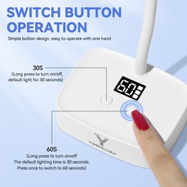 YOKE FELLOW Mini Nail UV Lamp - Gooseneck UV Nail Lamp for Gel UV Light for Nails with Auto Sensor Flash Cure Lamp Rechargeable with 2 Timers Nail Light for Gel Lamp | YOKE FELLOW