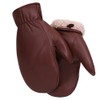 Mens Leather Mittens Soft Lambskin Warm Winter Fleece Lined by