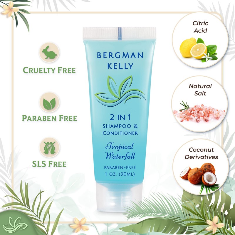 BERGMAN KELLY Rectangle Soap Bars, 2in1 Shampoo & Conditioner 2-Piece