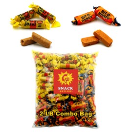 Bit-O-Honey and Mary Jane Candies – 2 Lbs – 50/50 Combo Bag - Old Fashioned Taffy Candy - Chewy Molasses and Honey Vintage Candy - Individually Wrapped