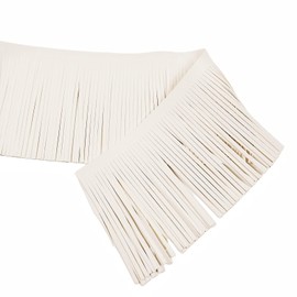 Ribete de flecos de piel sintética de 3 yardas, ribete de flecos de piel sintética de 4 pulgadas para bricolaje, bolsa de sombra, costura, manualidades, decoración de falda (beige)