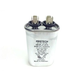 Oval Run Capacitor - ProTech 43-25134-04 Ruud HVAC 10 MFD 370 Volt