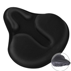 Gel Bike Seat Cushion Cover for Comfort Big Size and Breathable Fits Cruiser Bicycle and Stationary Exercise Bikes Indoor Outdoor Cycling