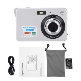 Mini Digital Camera, 1080P HD 2.7" LCD Screen 8X Digital Zoom 18MP 30fps Video Camera for Kids Children Gift(Silver)