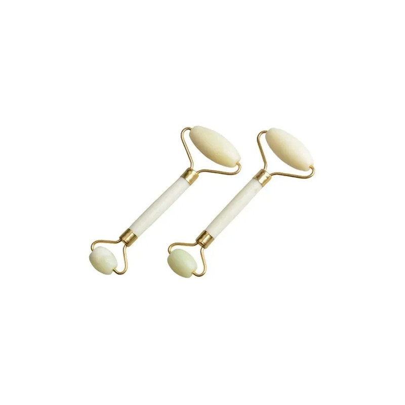 Set Rodillo Jade Y Piedra Gua Sha Jade Masajeadora Rostro