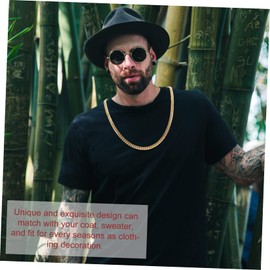 SHOWERORO Gold Link Chain Necklace for Men 6mm Width Stylish Jewelry Polished Surface and Bezel