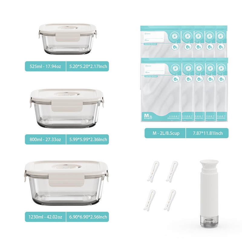 Annalocker 3 Pack Glass Meal Prep Containers with Date Tracker