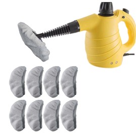 Steam Cleaner Shot Attachments Accessories, Universal Reusable Steam Mop Pads, Handheld Steam Cleaner Washable Microfiber Cloth Grey (8 PCS)