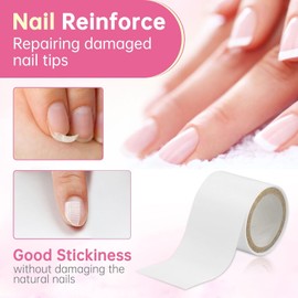 Beauty7 Nail Repair Fiberglass, Nail Wrap, Silk Nail, Splits Breaks Tape Reinforce Nail Protector, Self Adhesive, Easy Trimerable for UV Gel Acrylic Nail Art Accessories, Manicures Tool (1 piece)
