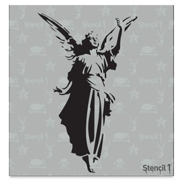 Stencil1 Angel 6 X 6 by Stencil 1
