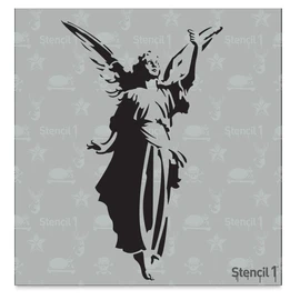 Stencil1 Angel 6 X 6 by Stencil 1