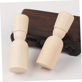 OHPHCALL 15pcs DIY Wooden Peg Dolls Unfinished Painting Dolls for Safe Wood Craft Figures for Creative Decoration Holiday Projects