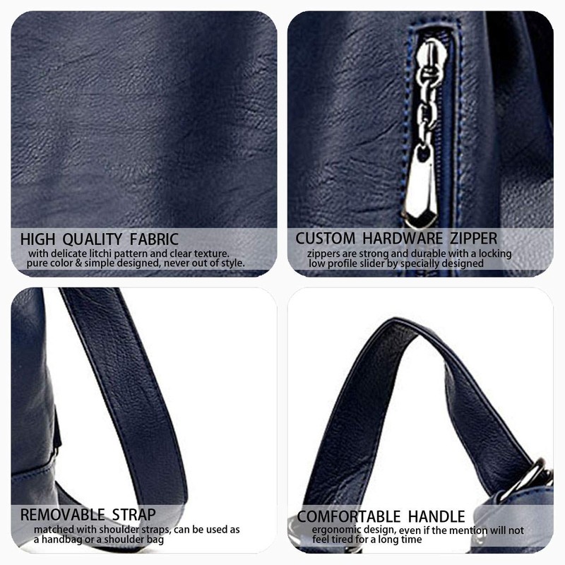 Deerword Ladies' Rucksack, Ladies’ Handbag, City Backpack - blue, size: