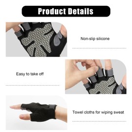 Vidsmow 1pack Non-Slip Gym Gloves for Men And Women, Full Palm Protection Weight Lifting Gloves for Fitness Training, Breathable Fingerless Workout for Crossfit, Bodybuilding, Cycling, Powerlifting