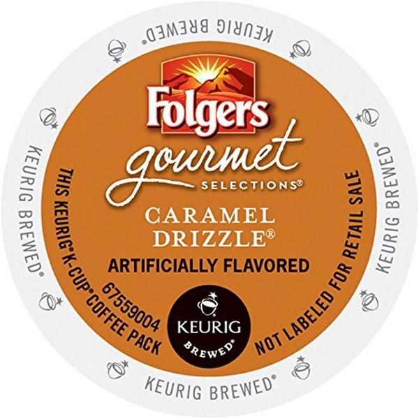 Folgers Gourmet Selections K-Cup taza única para Keurig Brewers, Caramel Drizzle, 24 unidades