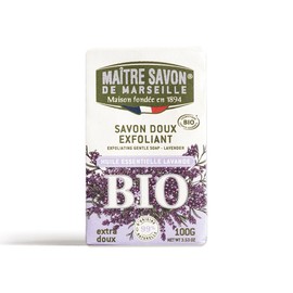 Maitre Savon de Marseille Savon de Marseille Savon de Exfoliant Bio 3.5 oz (100 g) (Lender), Scrub Soap, Exfoliate, Pore Clean, Organic, Bio Soap, Eco-Friendly, Skin Friendly