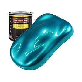 Restoration Shop - Teal Green Metallic Acrylic Enamel Auto Paint - Quart Paint Color Only - Professional Single Stage High Gloss Automotive, Car, Truck, Equipment Coating, 2.8 VOC