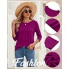 Ficerd 3 Pack 3/4 Sleeve Tops for Women Round Neck