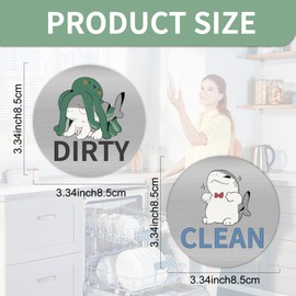 Dishwasher Magnet Clean Dirty Sign, Strong Clean and Dirty Sign for Dishwasher, Funny Dishwasher Magnet Indicator for Kitchen Organization(Green)