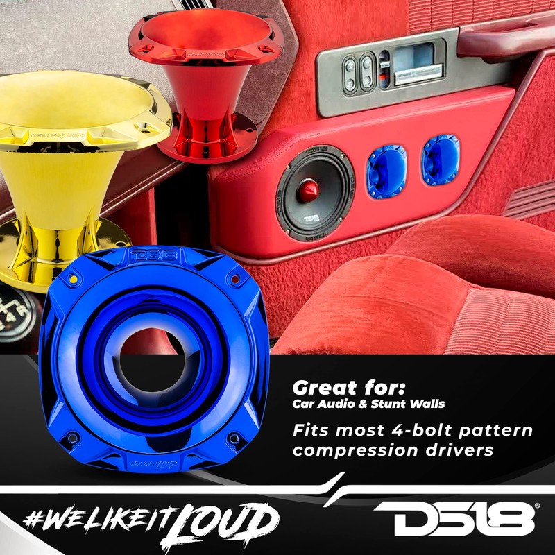 DS18 PRO-HP102/BK 2" Throat ABS Plastic Horn - Bolt On,