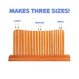 VersaLane Bamboo Bread Slicer with Knife - Adjustable Bread Cutter for Homemade Bread, Professional Kitchen Tool for Sourdough, Loaves, Bagels, and Cakes