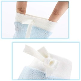 Kalevel Baby Mittens, Mesh, Cotton, For Summer, Spring and Autumn, Protects Babies, Prevents Scrunching, Baby Shower, Newborn Present, Breathable, Cute, Popular,, teal and white