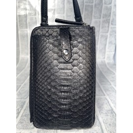 [GUODI] Smartphone Shoulder Pochette with Wallet Function Travel Pochette 3-Way Vertical Python Genuine Leather Ladies Men's TK-20WP116 Snakeskin Snakeskin Smartphone Pouch Travel Pouch Unisex Unisex,