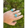 HarlemBling Blue Genuine Turquoise Mens Real Solid 925 Sterling Silver