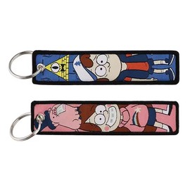Pinstant Gravity Cartoon Animated TV Show Bill Cipher Falls Cartoon Comedy TV Show Keychain Key Tag Chain Fob Ring