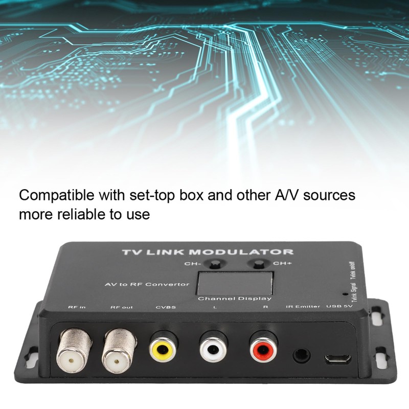 UHF Modulator TV LINK Modulator, AV to RF Converter IR