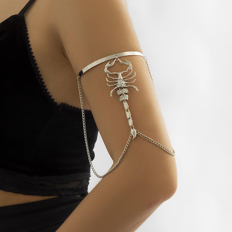 HLZMZQF Scorpion Arm Bracelet Upper Arm Cuff With Finger Ring