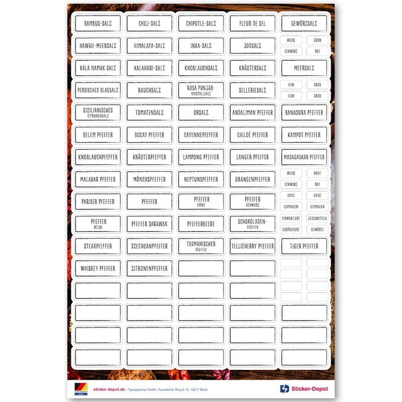 300+ Household Labels Stickers, Square, Black/White, Waterproof Stickers for Labelling