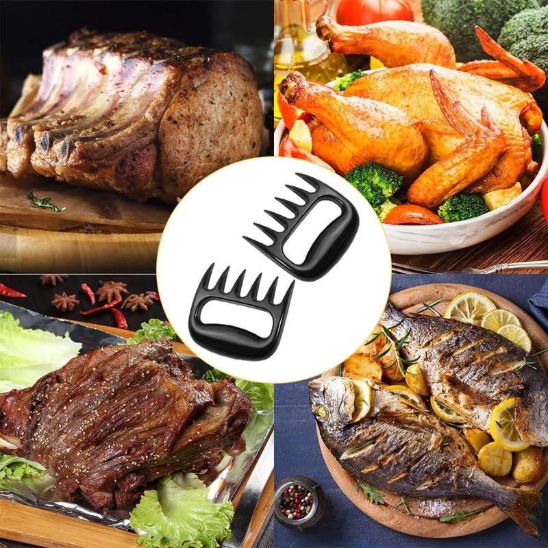 MIRKUZI Grillgabeln 2-teiliger BBQ Fleischteiler, Fleischkrallen, Hand Pulled Pork Krallen,